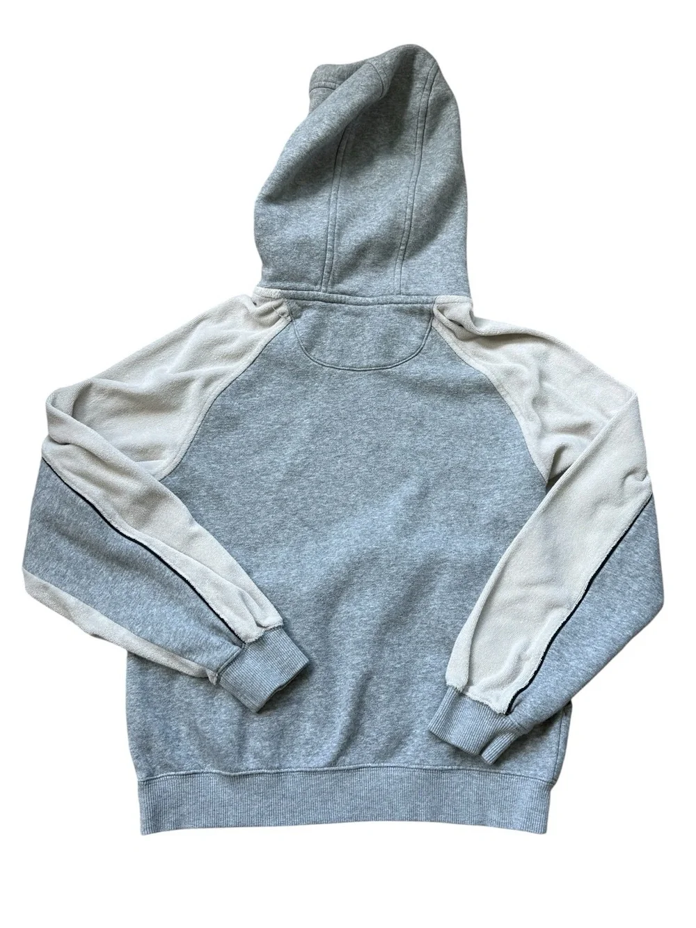 Nike Sportswear Club Fleece Hoodie Gray Cream Colorblock Pullover Youth Medium
